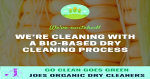 Eco-friendly dry cleaning service at Joe’s Organic Dry Cleaners in Westbury, NY
