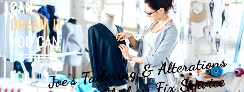 Tailor repairing clothing at Joe’s Organic Dry Cleaners in Westbury NY