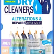 Joe’s Organic Dry Cleaners storefront in Westbury offering eco-friendly garment care