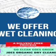 Eco-friendly wet cleaning and tailoring at Joe’s Organic Dry Cleaners in Westbury