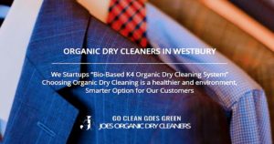 Joe’s Organic Dry Cleaners storefront and garment care services in Westbury NY