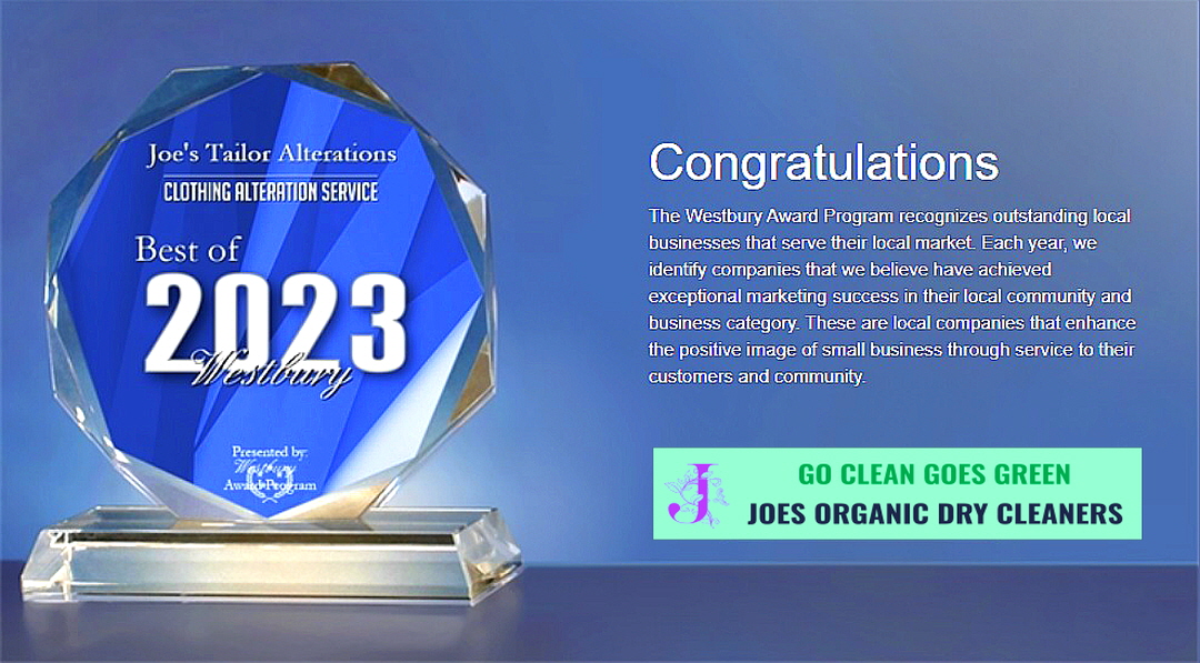 Joe's Tailor Alterations Receives 2023 Best of Westbury Award