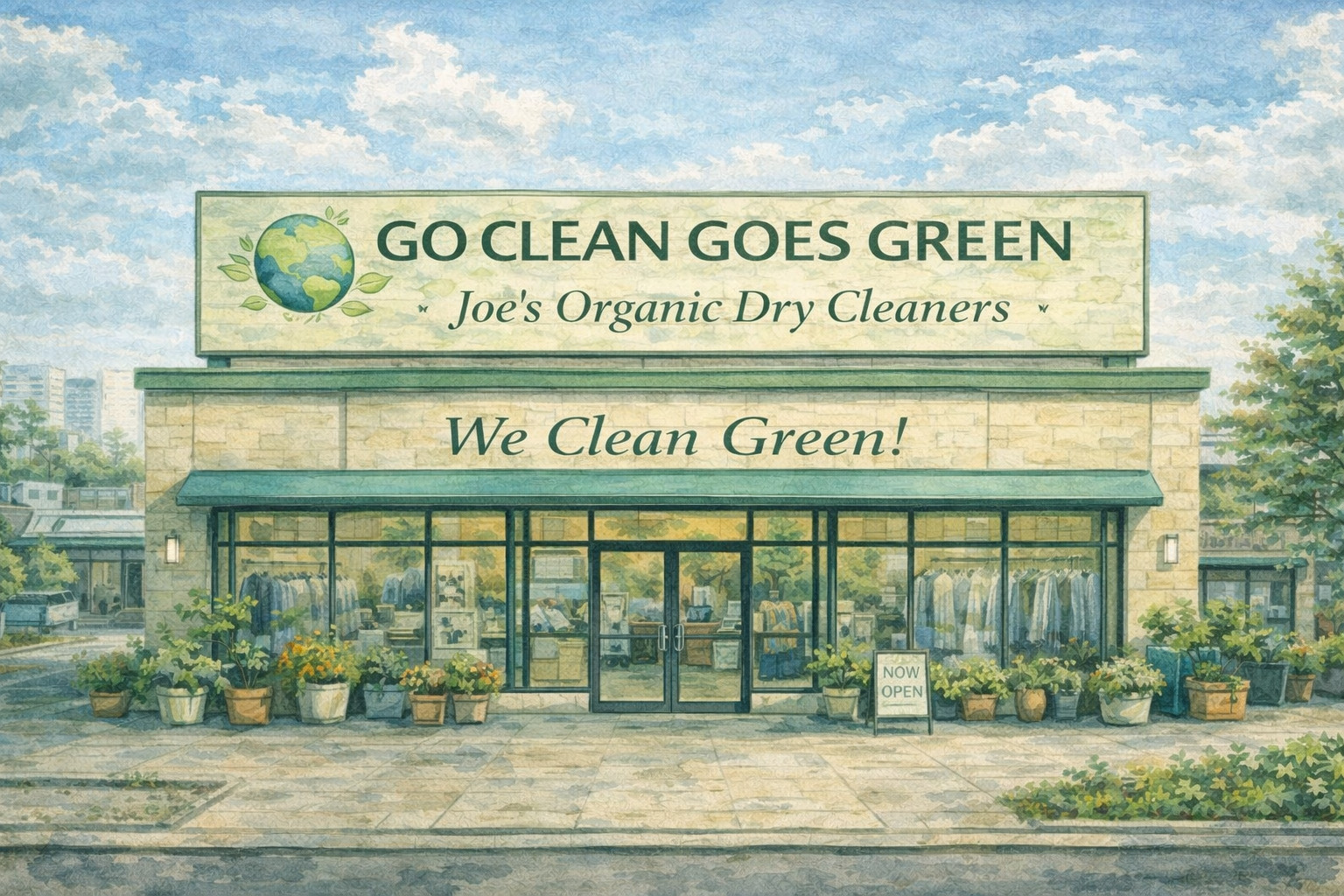 Exterior view of Joe’s Organic Dry Cleaners & Tailoring Alterations on Post Ave in Westbury, NY