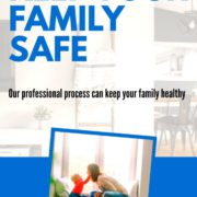 Customer relaxing at home while freshly cleaned and pressed clothes from Joe’s Organic Dry Cleaners hang ready to wear in Westbury, NY