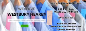 Organic dry cleaning and tailoring service at Joe’s Organic Dry Cleaners in Westbury NY