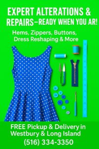 Organic dry cleaning and tailoring service at Joe’s Organic Dry Cleaners in Westbury NY