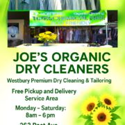 Organic dry cleaning and tailoring service at Joe’s Organic Dry Cleaners in Westbury NY
