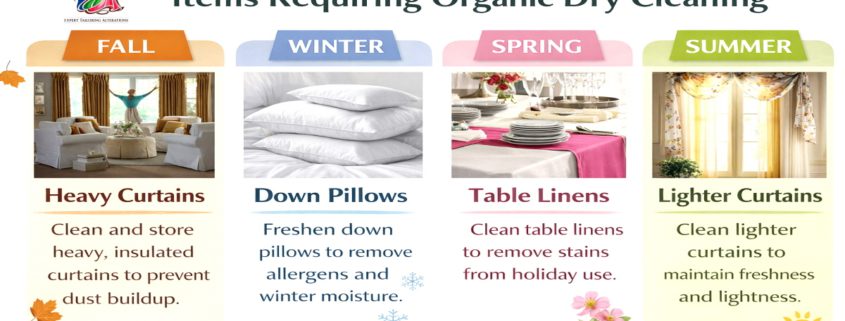Organic dry cleaning for household fabrics at Joe’s in Westbury NY