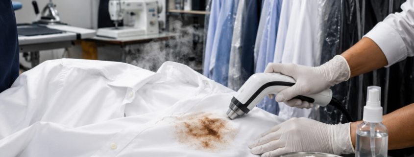 Professional stain removal and dry cleaning service at Joe’s Organic Dry Cleaners in Westbury NY