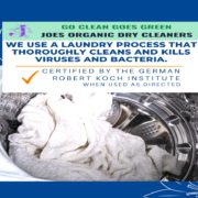 Clean, pressed uniforms at Joe’s Organic Dry Cleaners in Westbury, NY