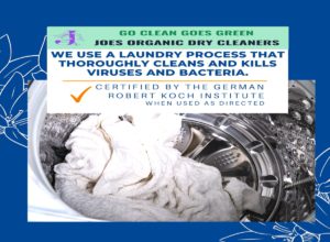 Clean, pressed uniforms at Joe’s Organic Dry Cleaners in Westbury, NY