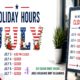 4th of July Holiday Hours Notice Joe’s Organic Dry Cleaners
