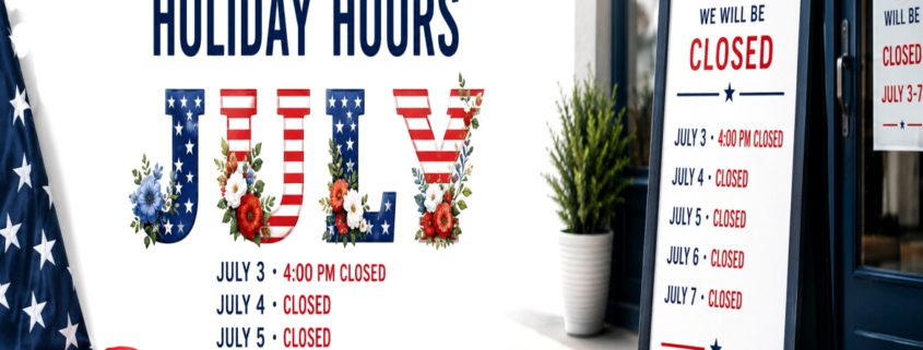 4th of July Holiday Hours Notice Joe’s Organic Dry Cleaners